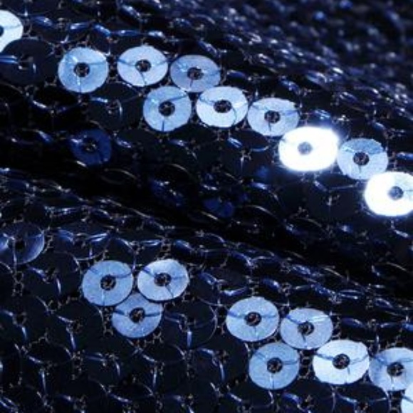 BLUE SILVER SEQUIN JOGGERS WITH DRAWSTRING WAIST - Picture 2 of 4